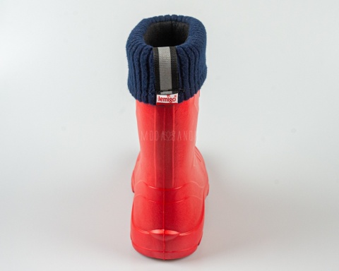 Kalosze dziecięce ocieplane lekkie czerwone LEMIGO - MODA SANOK