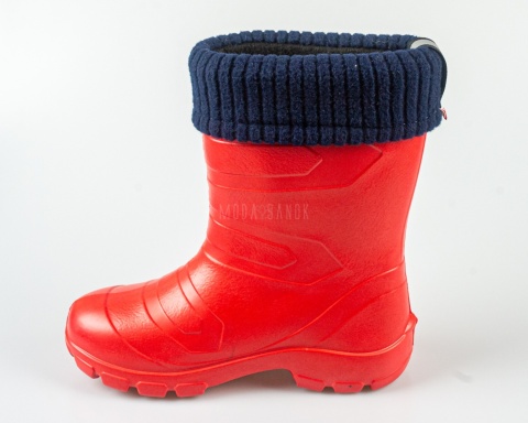 Kalosze dziecięce ocieplane lekkie czerwone LEMIGO - MODA SANOK