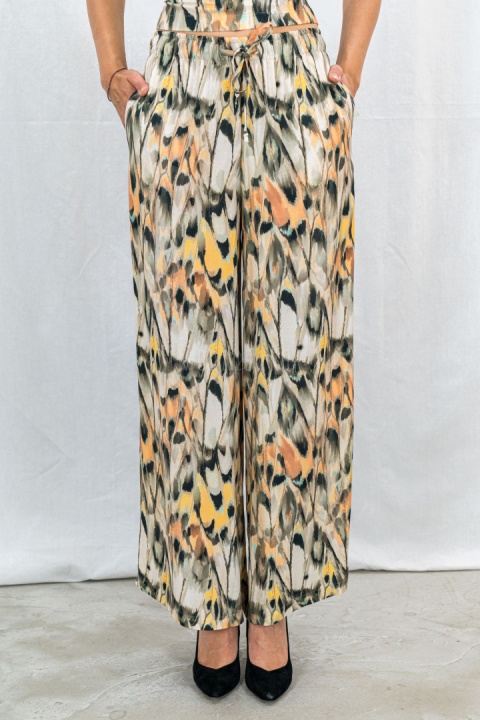 Komplet damski zestaw bluzka z krótkim rękawem i lużne spodnie na gumce BARTON - MODA SANOK