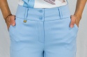 Klasyczne eleganckie damskie spodnie z prostą szeroką nogawką w kolorze błękitnym  MTM - MODA SANOK
