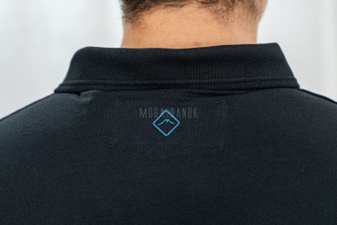 Czarna męska koszulka polo O-NIKOS VOLCANO - MODA SANOK