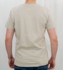 Beżowy t-shirt męski T-NAVI bawełniany VOLCANO - MODA SANOK