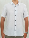 Bawełniana Koszula Męska biała z krótkim rękawem w kroju slim fit ESPADA MEN'S WEAR - MODA SANOK