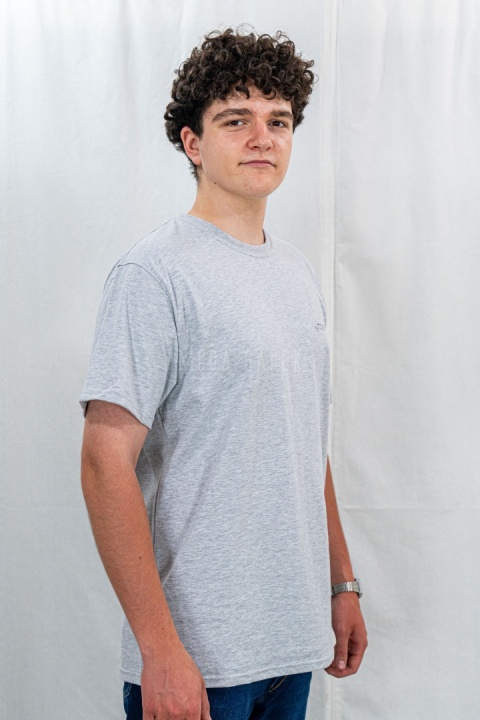 Szara klasyczna koszulka męska TDS - MODA SANOK