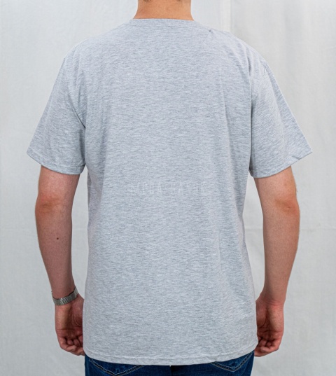 Szara klasyczna koszulka męska TDS - MODA SANOK