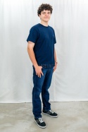 Granatowa klasyczna koszulka męska TDS - MODA SANOK