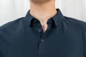 Klasyczna granatowa męska koszulka polo O-VOLVI VOLCANO - MODA SANOK