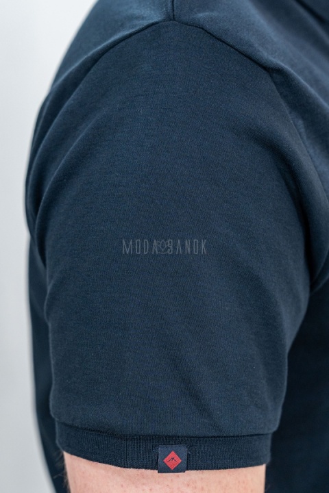 Klasyczna granatowa męska koszulka polo O-VOLVI VOLCANO - MODA SANOK