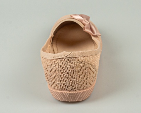 Różowe ażurowe tenisówki wsuwane dziewczęce ozdobione kokardką BELLA PARIS - MODA SANOK