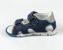 Sandały chłopięce granatowe z niebieskimi i szarymi wstawkami zapinane na rzepy KORNECKI - MODA SANOK