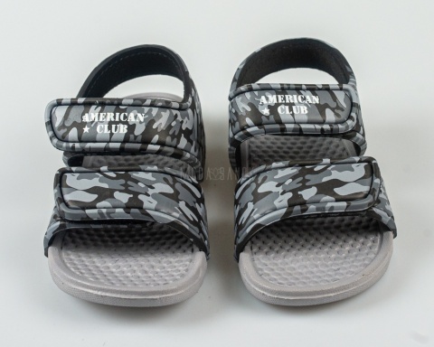 Sandały dziecięce piankowe moro szare na rzepy lekkie wygodne AMERICAN CLUB - MODO SANOK