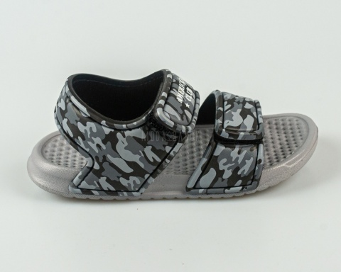 Sandały dziecięce piankowe moro szare na rzepy lekkie wygodne AMERICAN CLUB - MODO SANOK