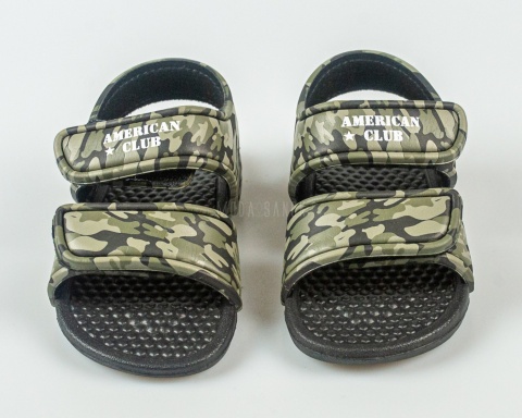 Sandały dziecięce piankowe moro zielone na rzepy lekkie wygodne AMERICAN CLUB - MODA SANOK