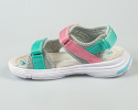 Sandały dziecięce sportowe srebrno- różowe lekkie wygodne na rzepy BADOXX-MODA SANOK