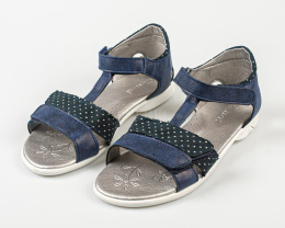 Sandały dziewczęce granatowe zapinane na rzep KORNECKI-MODA SANOK