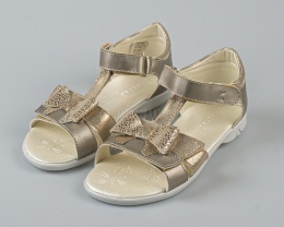 Sandały dziewczęce złote z kokardką KORNECKI - MODA SANOK
