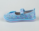 Tenisówki dla dziewczynki niebieskie w kolorowe gwiazdki z kokardką z boku zapinane na rzep ATLETICO-MODA SANOK