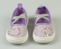 Tenisówki dziecięce jasny fiolet wsuwane z gumeczkami ozdobione cekinkami - MODA SANOK