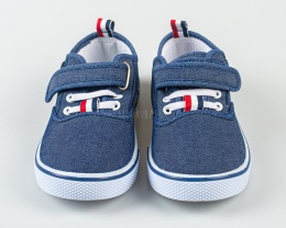 Trampki chłopięce na rzep granatowe aplikacja piłki z boku MOUNTAIN - MODA SANOK