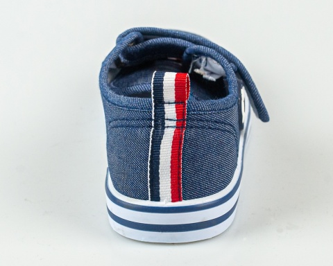 Trampki chłopięce na rzep granatowe aplikacja piłki z boku MOUNTAIN - MODA SANOK