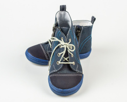 Trzewiki chłopięce granatowe na wiązanie KORNECKI-MODA SANOK