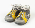 Trzewiki chłopięce skórzane szaro-żółte na wiązanie KORNECKI - MODA SANOK