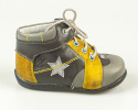 Trzewiki chłopięce skórzane szaro-żółte na wiązanie KORNECKI - MODA SANOK