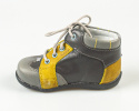 Trzewiki chłopięce skórzane szaro-żółte na wiązanie KORNECKI - MODA SANOK