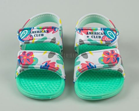 Zielone piankowe sandały dziecięce na rzep lekkie wygodne AMERICAN CLUB - MODA SANOK