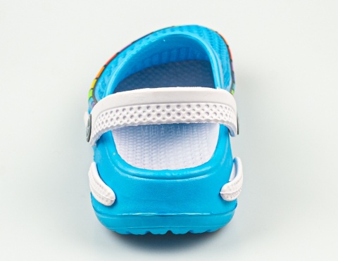 Niebieskie kroksy z tęczowym wzorem AMERICAN CLUB - MODA SANOK