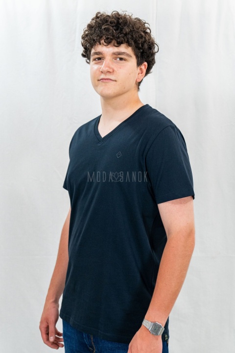 Granatowy T-shirt męski T-SLIT VOLCANO - MODA SANOK