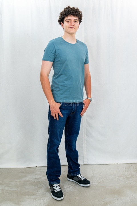 Niebieska koszulka męska T-BASIC VOLCANO - MODA SANOK