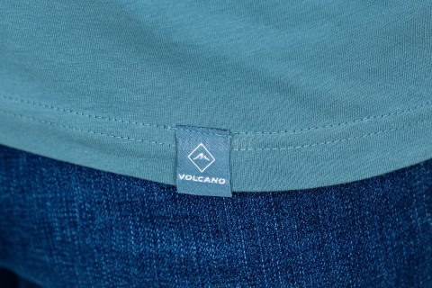 Niebieska koszulka męska T-BASIC VOLCANO - MODA SANOK