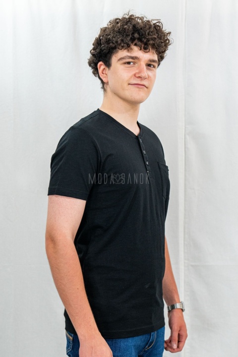 Czarna męska koszulka bawełniana T-HUBRIS VOLCANO - MODA SANOK