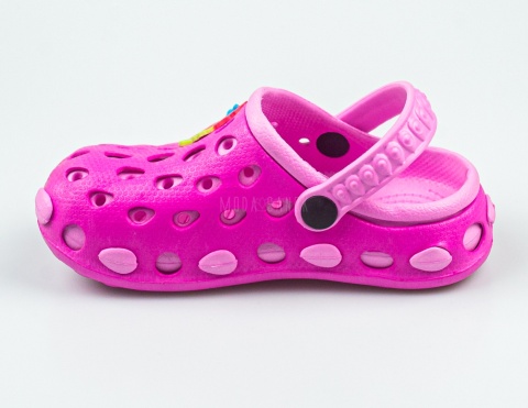 Różowe kroksy z motylkiem SUPER COOL - MODA SANOK