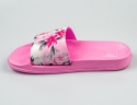 Różowe klapki dziecięce z kwiatowym wzorem AMERICAN CLUB - MODA SANOK