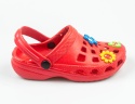 Czerwone kroksy ze zdobieniami AMERICAN CLUB - MODA SANOK
