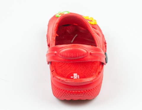 Czerwone kroksy ze zdobieniami AMERICAN CLUB - MODA SANOK