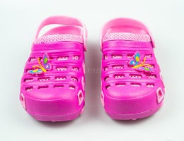 Różowe kroksy z motylem SUPER COOL - MODA SANOK