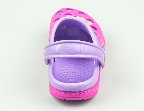 Różowo-fioletowe dziecięce kroksy z uroczą ozdobą NYMI - MODA SANOK