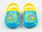 Niebiesko-żółte dziecięce kroksy z zabawną ozdobą NYMI - MODA SANOK
