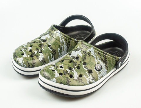 Kroksy dziecięce jasne moro zielone AMERICAN CLUB - MODA SANOK