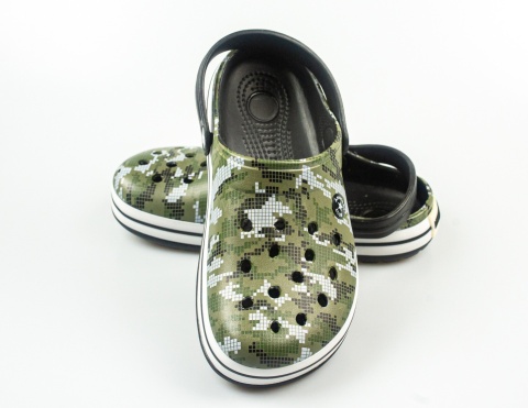 Kroksy dziecięce jasne moro zielone AMERICAN CLUB - MODA SANOK