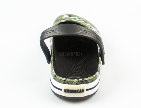 Kroksy dziecięce jasne moro zielone AMERICAN CLUB - MODA SANOK