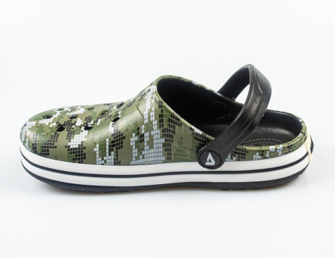 Kroksy dziecięce jasne moro zielone AMERICAN CLUB - MODA SANOK