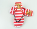 Japonki dziecięce z pirackim wzorem w czerwono-białe paski SUPER GEAR - MODA SANOK