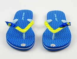 Niebieskie japonki dziecięce w białe groszki SUPER GEAR - MODA SANOK