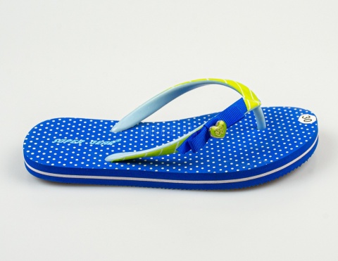 Niebieskie japonki dziecięce w białe groszki SUPER GEAR - MODA SANOK