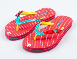 Czerwone japonki dziecięce w białe groszki SUPER GEAR - MODA SANOK