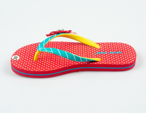 Czerwone japonki dziecięce w białe groszki SUPER GEAR - MODA SANOK